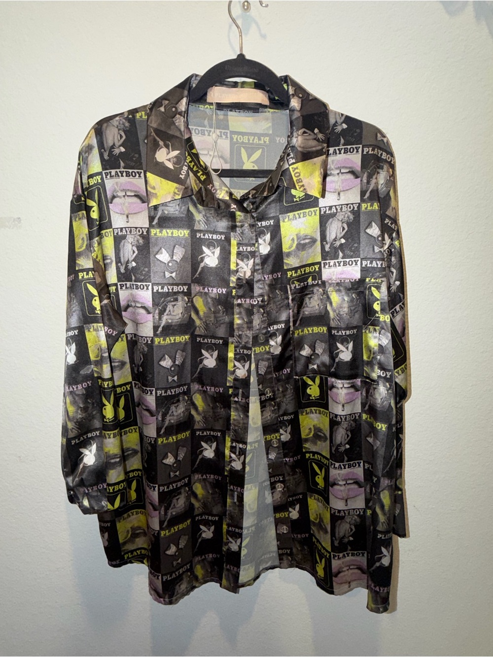 Playboy x Missguided Oversized Shirt Dress US 10 Y2K